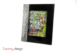 Black lacquer frame attached with eggshell 30*24 cm